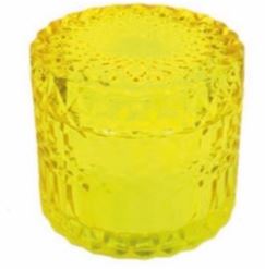 Candela cristal profumata 9 X 9 cm. col. giallo 36 pz.