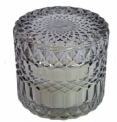 Candela cristal profumata 9 X 9 cm. col. nero 36 pz.