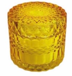 Candela cristal profumata 9 X 9 cm. col. oro 36 pz.