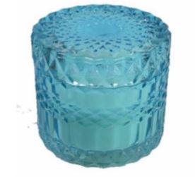 Candela cristal profumata 9 X 9 cm. col. turchese 36 pz. - immagine 2