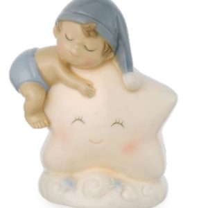 Bomboniera bimbo su stella con led 1 pz