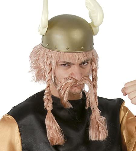 Parrucca Asterix uomo – bionda con baffi e trecce – 4414 Guirca8434077044148 - immagine 3