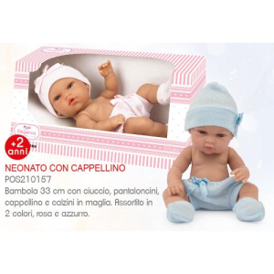 Neonato Reborn con Cappellino azzurro- POS210157 – 8427614601676