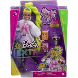 Barbie extra Bambola Snodata con Capelli Verde Fluo – HDJ44 – 194735024445
