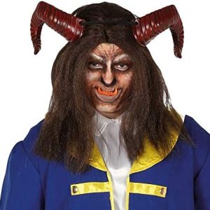 Parrucca uomo – CASTANA LUNGA adatta a travestimento BESTIA 4496-GUIRCA