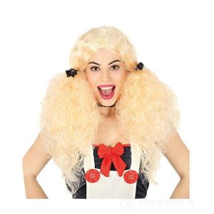 Parrucca Donna bionda riccia con codine – clown – bambola GUIRCA 8434077045114