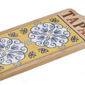 Tagliere c/maiolica 35 x 12 cm.