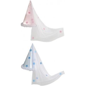 CAPPELLO FATINA CELESTE CON TULLE 8003558333806