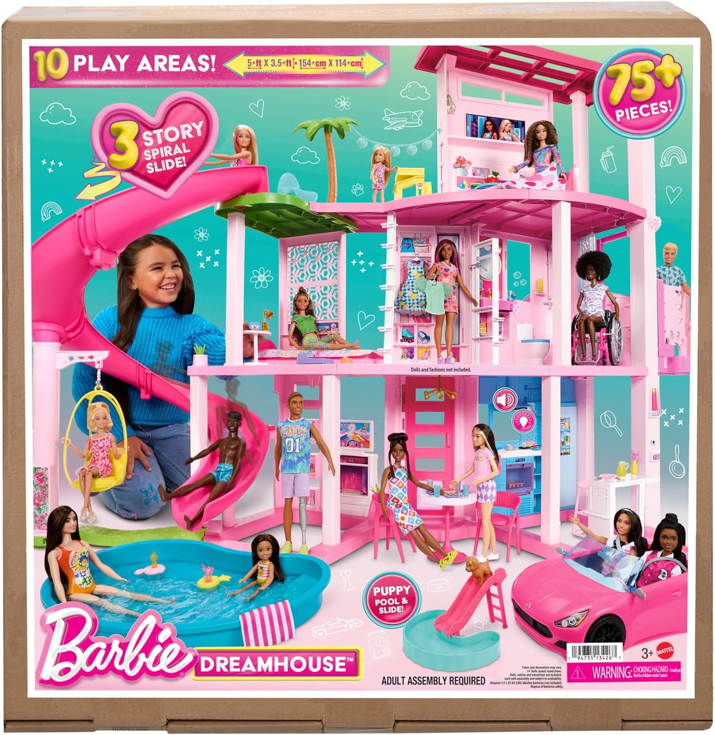 arbie – Casa dei Sogni di Barbie, playset casa delle bambole con piscina, HMX10 - immagine 5