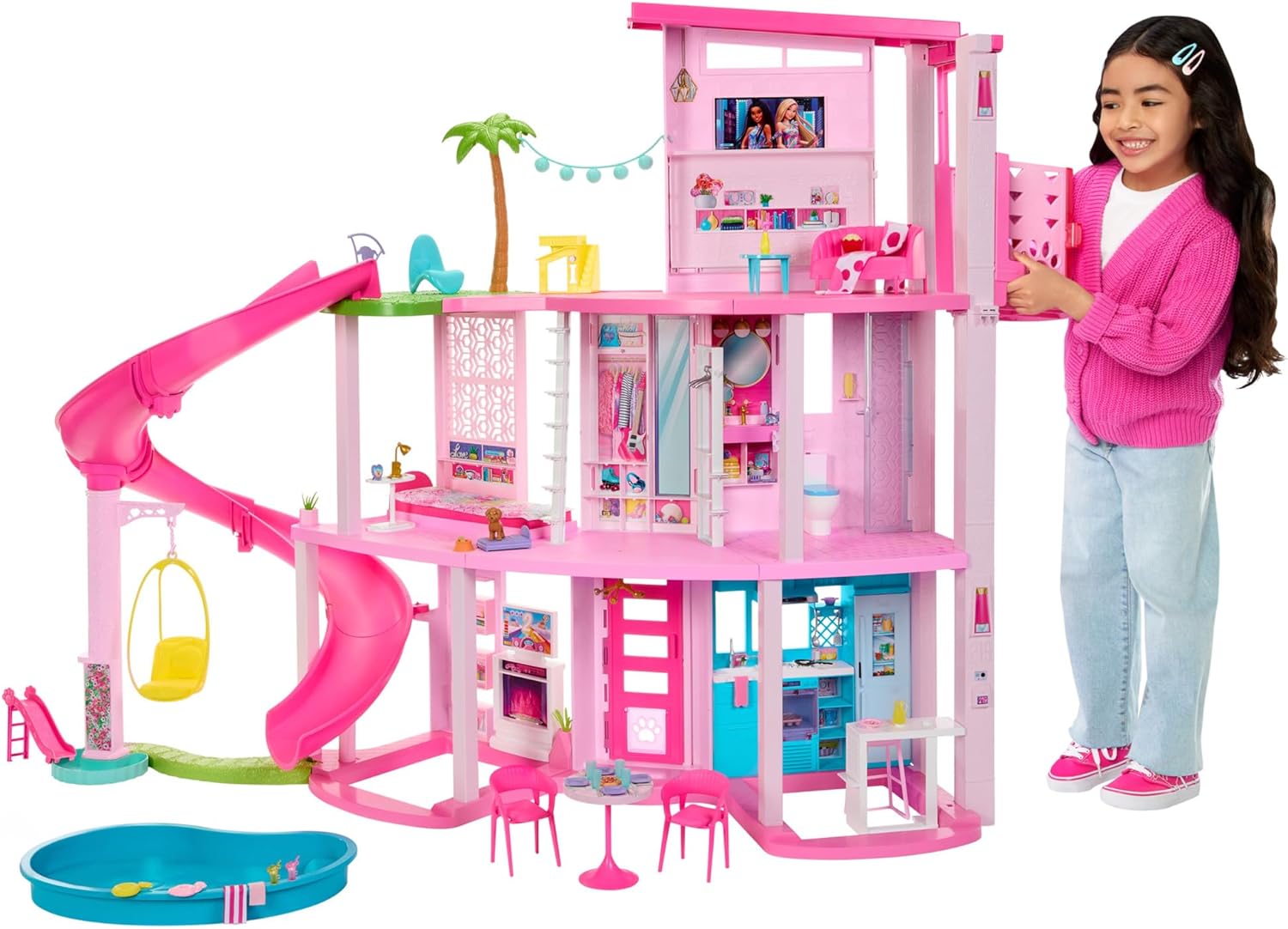 arbie – Casa dei Sogni di Barbie, playset casa delle bambole con piscina, HMX10 - immagine 3
