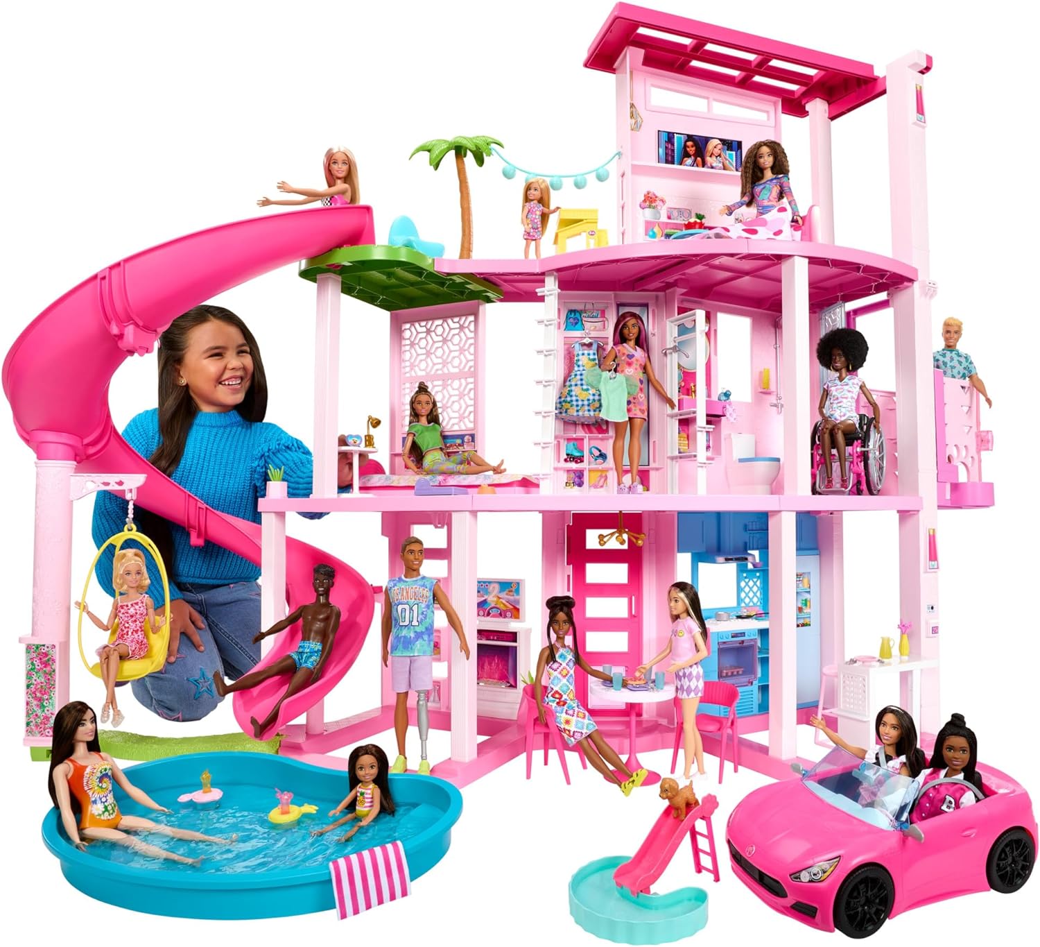 arbie – Casa dei Sogni di Barbie, playset casa delle bambole con piscina, HMX10