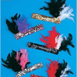 Fascia charleston lusso con marabu con piume nere e fucsia-Widmann – 8003558348404