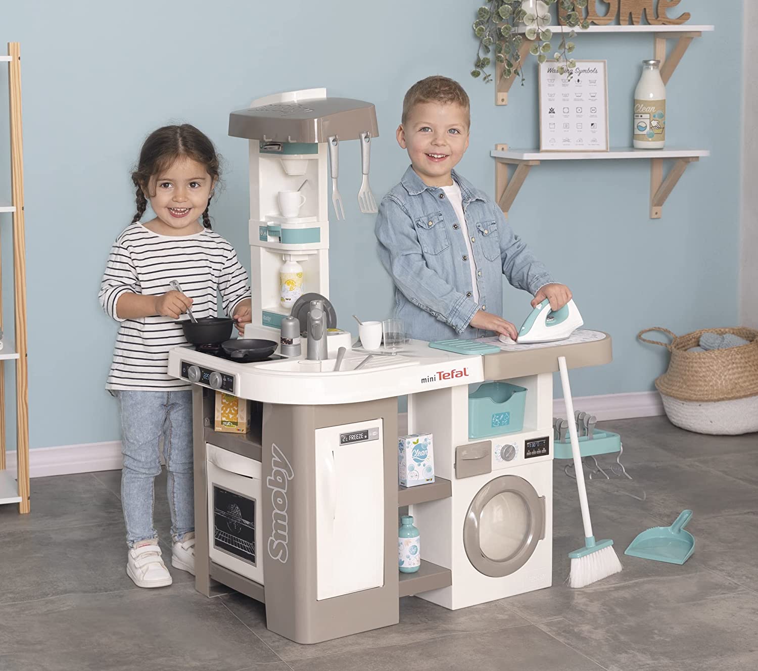 Smoby – Cucina Cleaning con Lavatrice, Stendino e Set Pulizie – Smoby - immagine 5