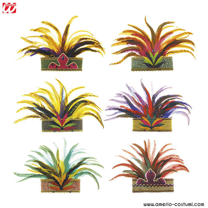 Copricapo Rio con piume- Widmann 6595r – 8003558659500 - immagine 3