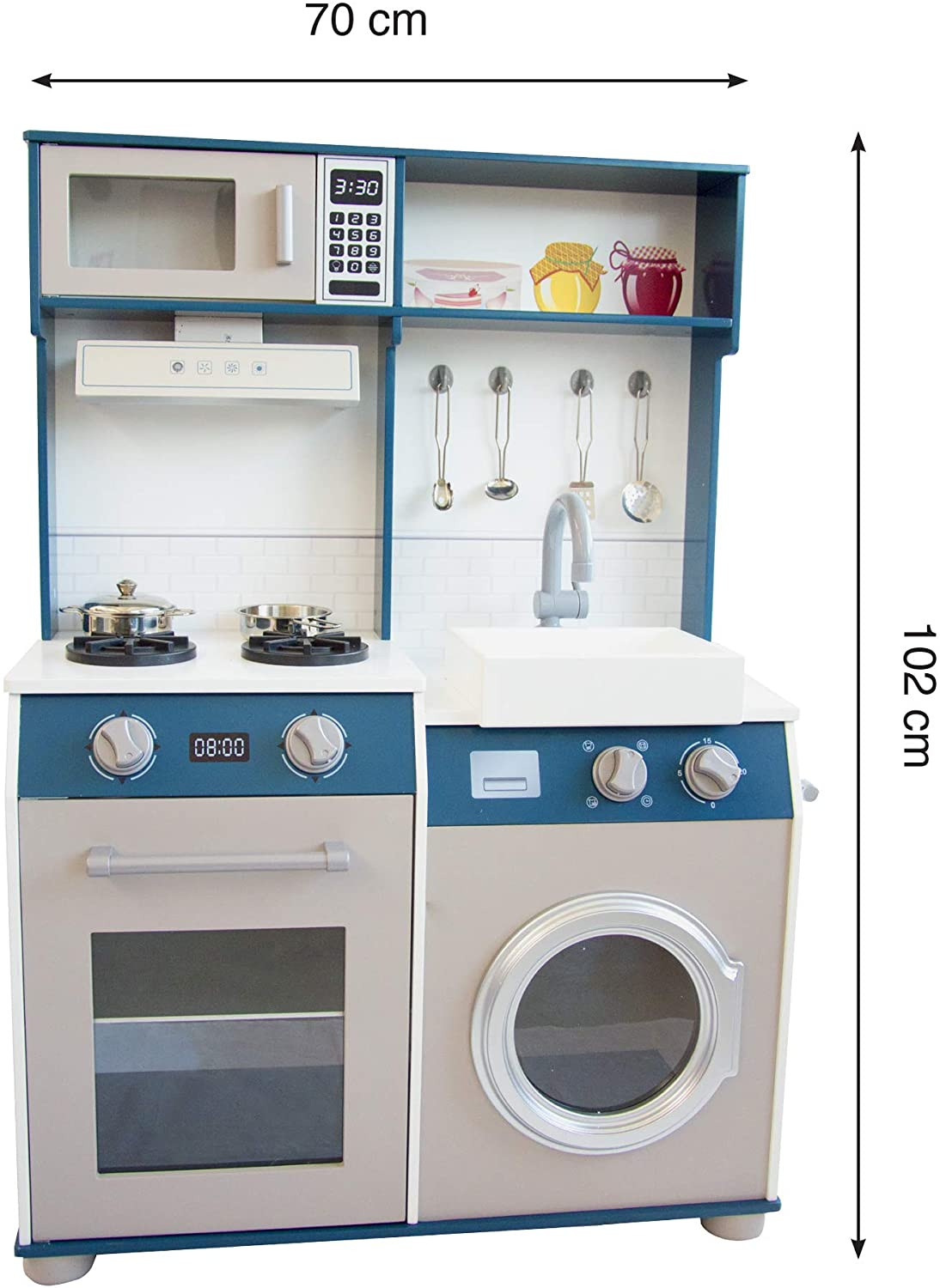 Cucina in legno con lavatrice - immagine 2