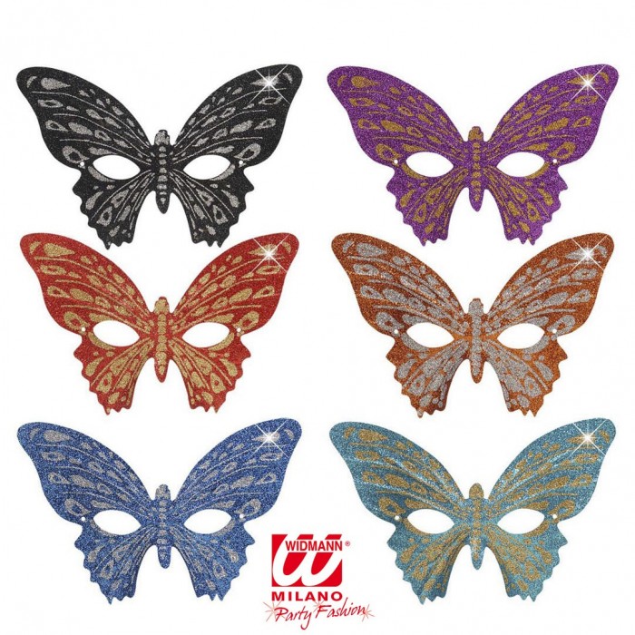 Maschera Domino Farfalla – nera/argento – Widmann -6448f6434m – 8003558644803 - immagine 3