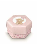 Scatola Esagonale Fondo e Coperchio Little Bear Rosa 60×40 Pz.10