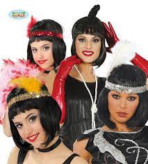 Fascia Charleston nera con piume nere – Guirca 13201