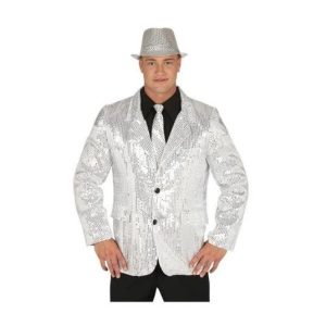 Costume Giacca argentocon Pailletts Guirca adulto taglia M – 8434077882016