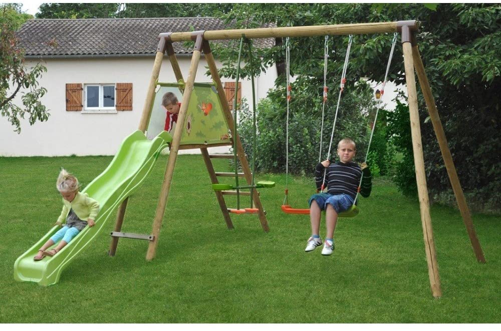 Altalena Doppia con Cavalluccio e Scivolo Glicine - immagine 2