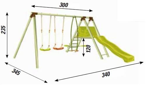 Altalena Doppia con Cavalluccio e Scivolo Glicine - immagine 4