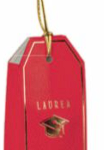 Tag Graduation Lino Rosso senza cordoncino 55x35x100 Pz. 10