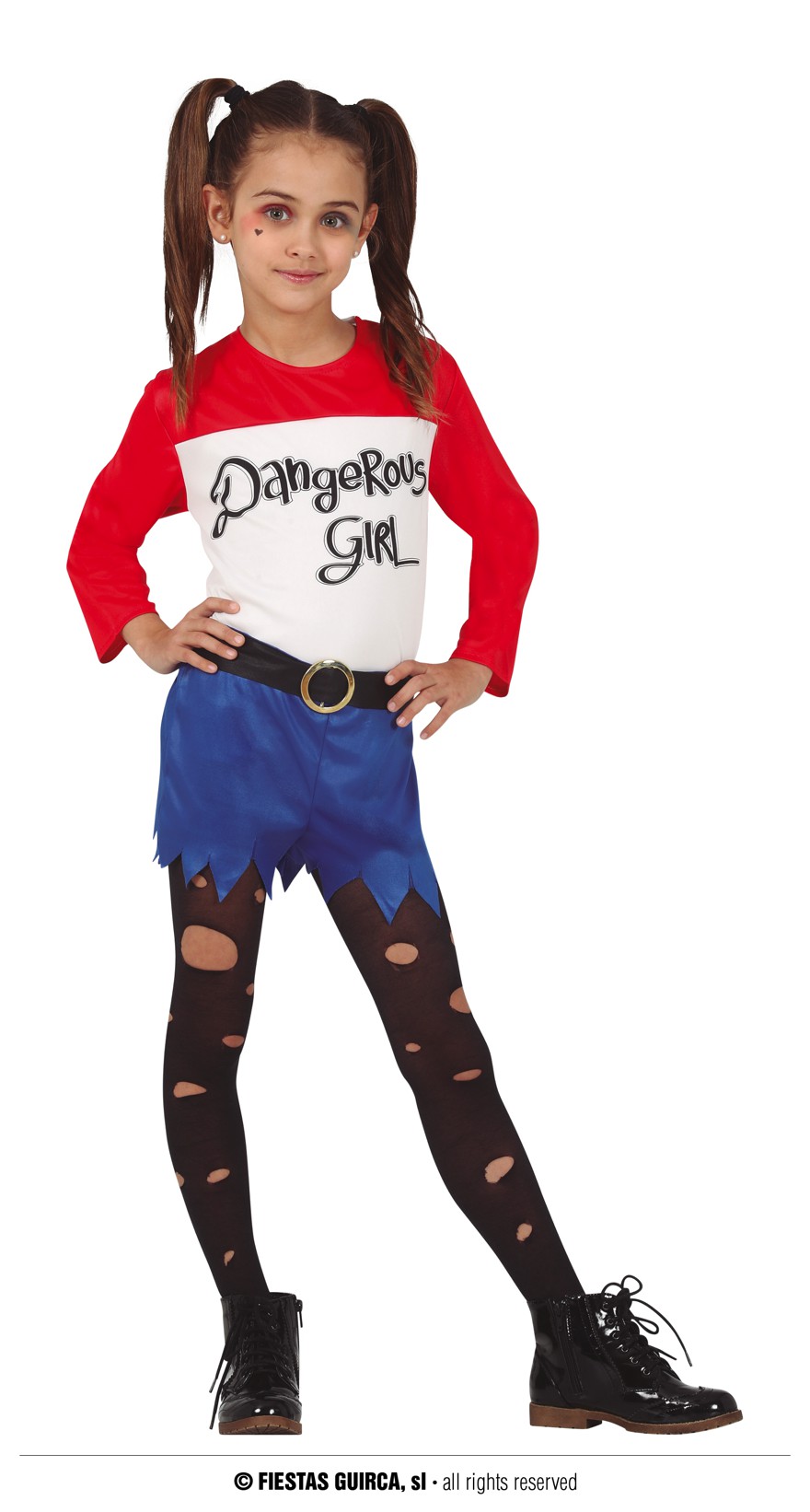 Costume Crazy Dangerous – Harley Queen 5-6anni- Guirca - immagine 4