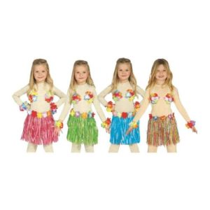 SET Hawaiana bimba multicolor, gonna e reggiseno di fiori – Guirca 16183 – 8434077161838