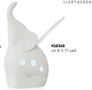 Bomboniera Ilary Queen Elefante Bianco Profumatore Con Led 8 x 17 Pz. 1