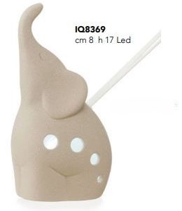 Bomboniera Ilary Queen Elefante Tortora Profumatore Con Led 8 x 17 Pz. 1