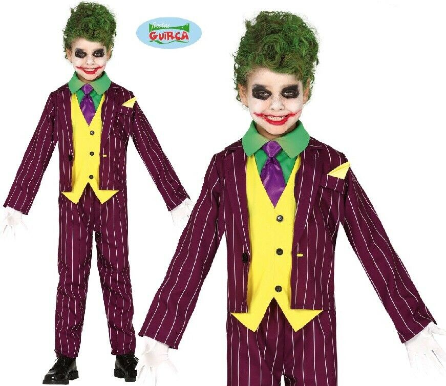 Costume Crazy Villain- Joker- 5-6anni- 83458- Guirca - immagine 4