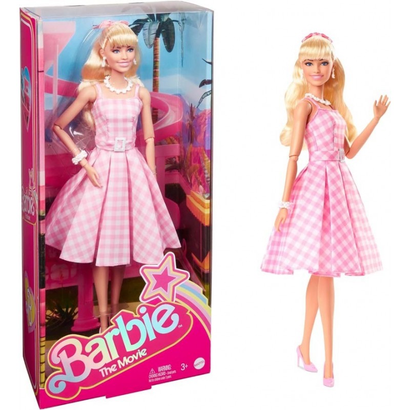BARBIE THE MOVIE – ABITO A QUADRETTI ROSA HPJ96 - immagine 3