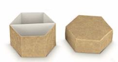 Scatola Esagonale Fondo e Coperchio Nature 60×40 Pz. 10