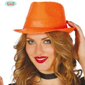 CAPPELLO  in stoffa  girl neon arancio – GUIRCA 13371