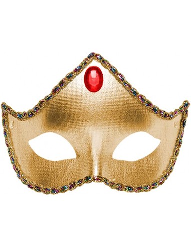 Domino Mascherina ORO con perla -WIDMANN 6444P 8003558644407 - immagine 3