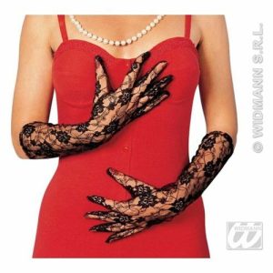 Guanti donna pizzo neri – widmann 4634n