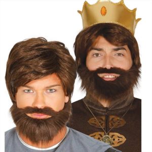 Parrucca uomo – castana con barba – 4584- Guirca