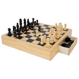Giochi Dama, Scacchi, Tria in legno – GGI210153 - immagine 4