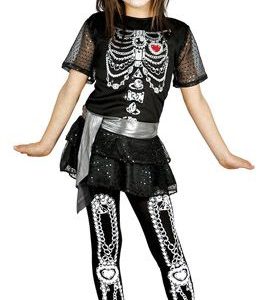 Costume Scheletro Diamante bambina- 5-6anni Guirca