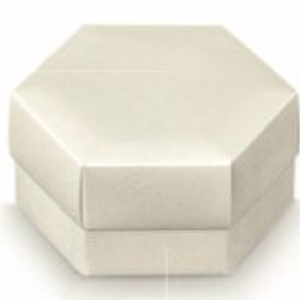 Scatola Esagonale Fondo e Coperchio Seta Bianca 110×60 Pz. 10