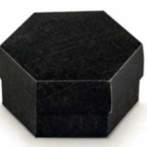 Scatola Esagonale Fondo e Coperchio Seta Nera 110×60 Pz. 10