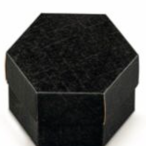 Scatola Esagonale Fondo e Coperchio Seta Nera 80×55 Pz. 10