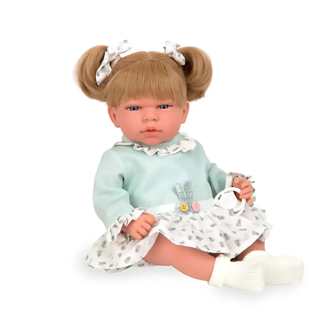 Vera. Bambola Reborn con fiocco 40 cm con risata- POS230340g - immagine 3