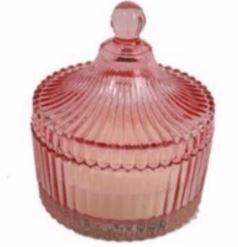 Candela cristal profumata 13 X 10 cm. col. cipria 36 pz.