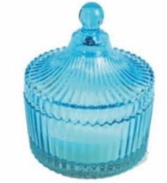 Candela cristal profumata 13 X 10 cm. col. turchese 36 pz. - immagine 2