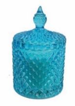 Candela cristal profumata 11 x 7 cm. col. turchese 48 pz. - immagine 2