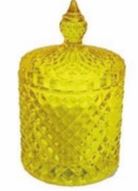 Candela cristal profumata 11 x 7 cm. col. giallo 48 pz.