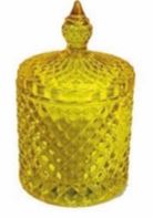 Candela cristal profumata 11 x 7 cm. col. oro 48 pz.