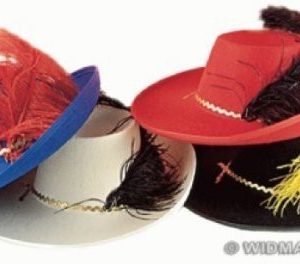 CAPPELLO  MOSCHETTIERE  bimbo BIANCO con piuma- WIDMANN 3415F